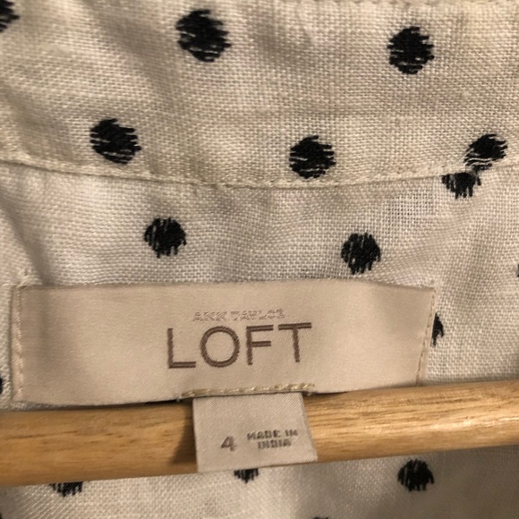 Loft linen polka dot shirt dress - Picture 2 of 4